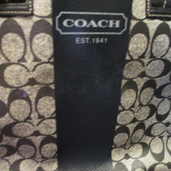 COACH HERITAGE SIGNATURE  ZIP TOP BRIEF/LAPTOP Black - Picture 8 of 10